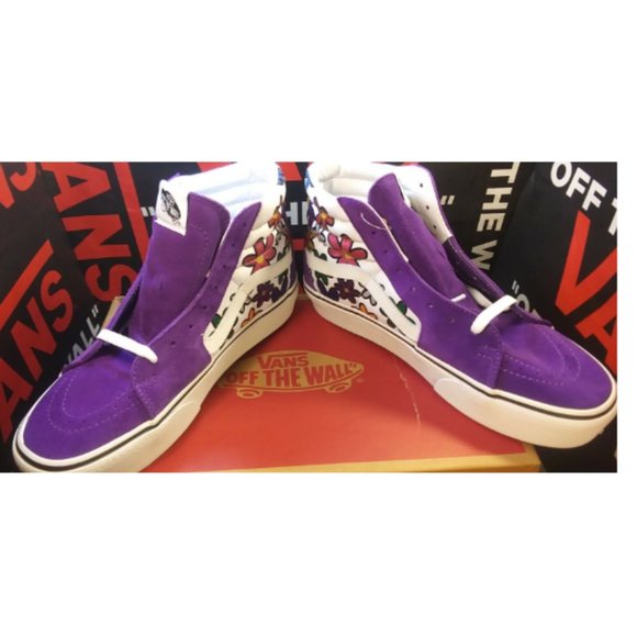 VANS Sk8-Hi Platform 2 Glitter Daisies Rainbow White Purple Men's 3.5/Women's 5 - Picture 3 of 12